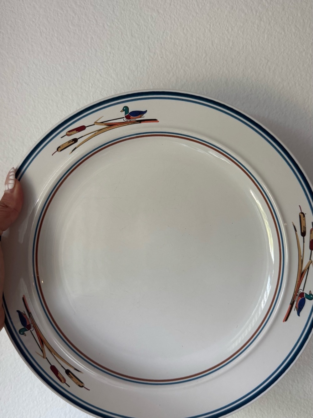 Epoch Pollo Duck Dinner Platter 10.75” Stoneware 80s Vintage Set of 4 - Picture 3 of 7